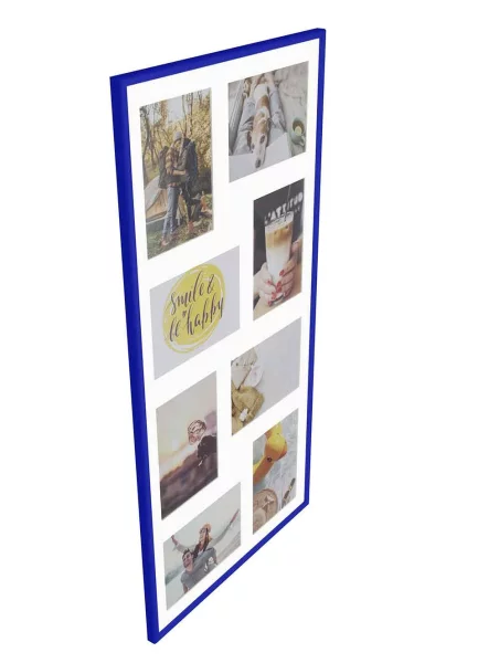 Kunststoff Galerierahmen Napoli für 8 Bilder 8x13x18 cm | blau | Normalglas (2 mm)