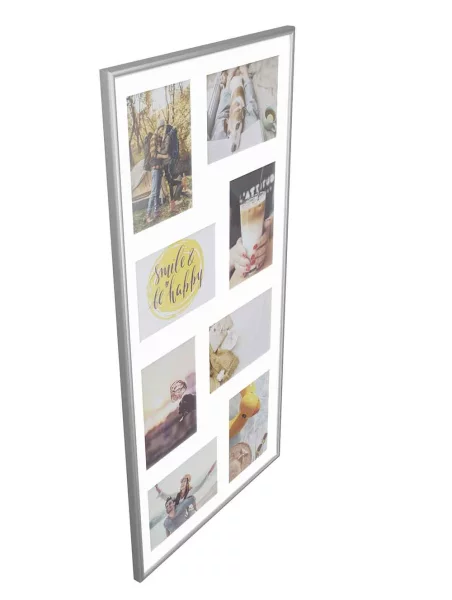 Kunststoff Galerierahmen Napoli für 8 Bilder 8x13x18 cm | silber | Normalglas (2 mm)