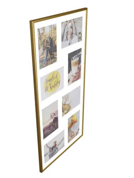 Kunststoff Bilderrahmen Napoli für 8 Bilder 13x18 cm 8x13x18 cm | gold | Normalglas (2 mm)