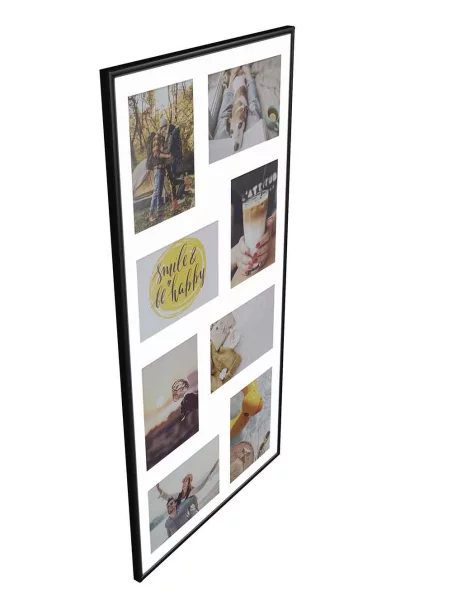 Kunststoff Galerie-Bilderrahmen Napoli für 8 Bilder 8x13x18 cm | dunkelgrau | Normalglas (2 mm)