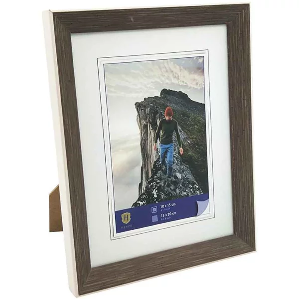 Kunststoff Bilderrahmen Edge 15x20 cm | dunkelbraun | Normalglas (2 mm)