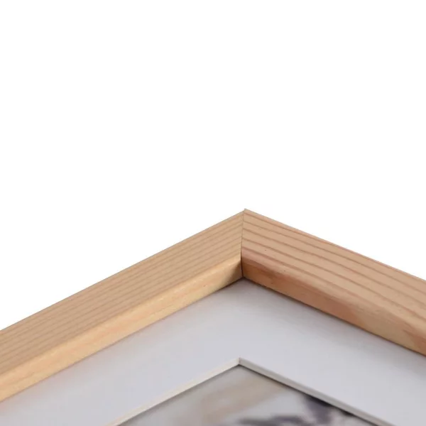 Holz Bilderrahmen Jardin mit Passepartout 10x15 cm (7x10 cm) | Natur | Normalglas (2 mm)