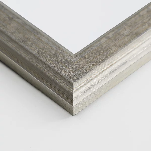 Holz Bilderrahmen Rivon 10x15 cm | Silber | Normalglas (2 mm)