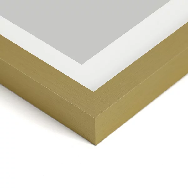 MDF Bilderrahmen Osara mit Passepartout 14,8x21 cm (10x15 cm) | Gold | Normalglas (2 mm)
