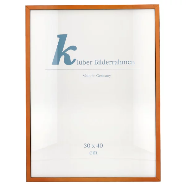 Cadre en bois Calamar 30x40 cm | orange-noir | verre standard (2 mm)