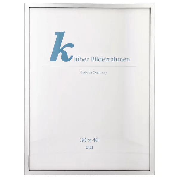 Cadre en bois Calamar 30x40 cm | argent-noir | verre standard (2 mm)