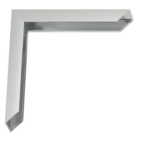 Tera Alu-Bilderrahmen Maßanfertigung Silber glänzend, seitlich gebürstet | Kunstglas (2 mm)