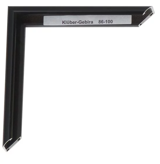 Alu Bilderrahmen Enzo Maßanfertigung Rabenschwarz | Normalglas (2 mm)