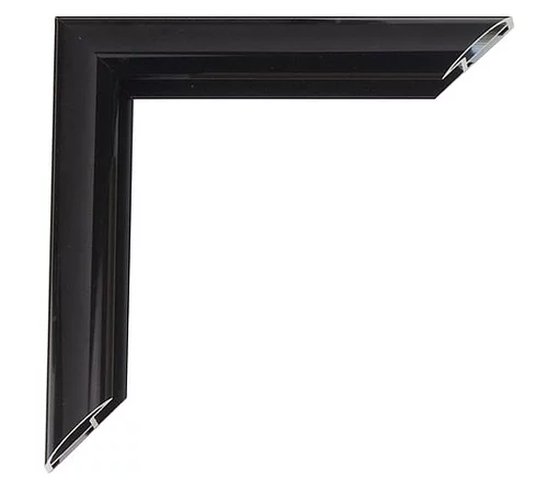Alu Bilderrahmen Joel 30x45 cm | Schwarz glänzend, Rücken gebürstet | Normalglas (2 mm)
