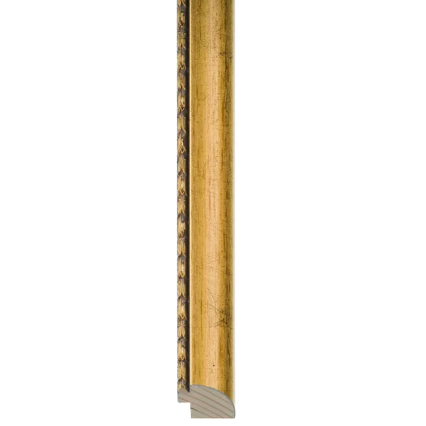 Holz Bilderrahmen Coslada nach Maß Altgold, antik, Zierkante | Normalglas (2 mm)
