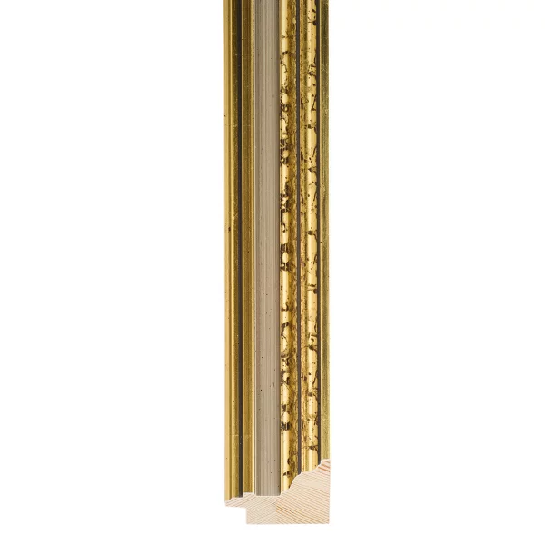 Houten kader Linares 20x30 cm | oudgoud gevlamd, plaat ivoor | normaal glas (2 mm)