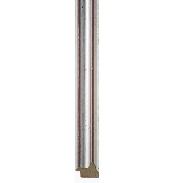 Cornice in legno Puntagorda su misura argento, rosso ruggine | Vetro standard (2 mm)