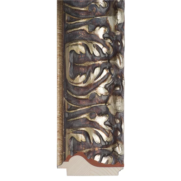 Barock Bilderrahmen Aragon 50x60 cm | Altsilber patiniert | Normalglas (2 mm)