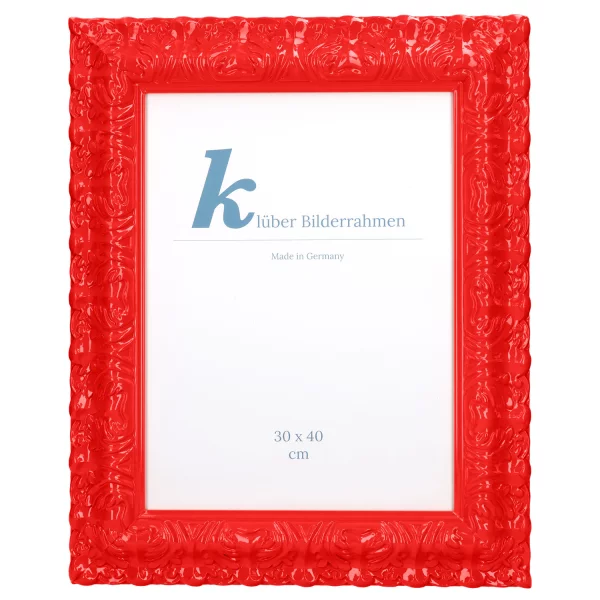 Barockrahmen Salamanca Color 50x60 cm | Neon Red (236-1) | Normalglas (2 mm)