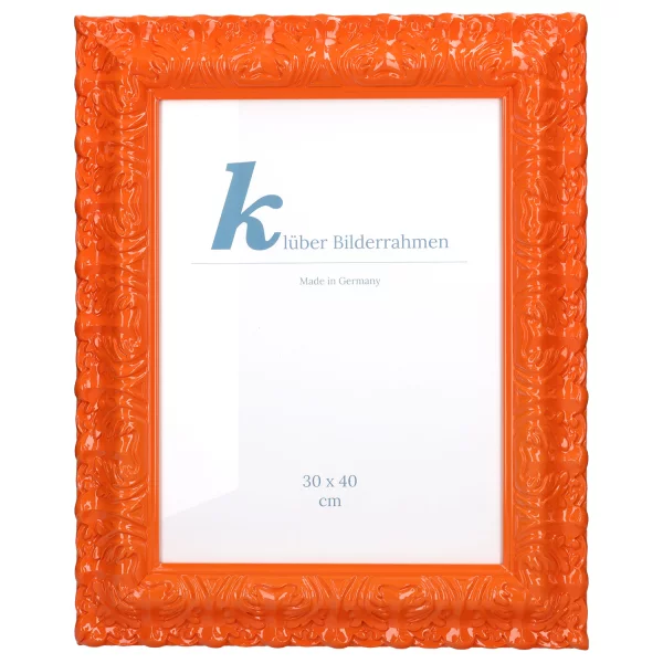 Barockrahmen Salamanca Color 70x100 cm | Orange (014) | Kunstglas (2 mm)