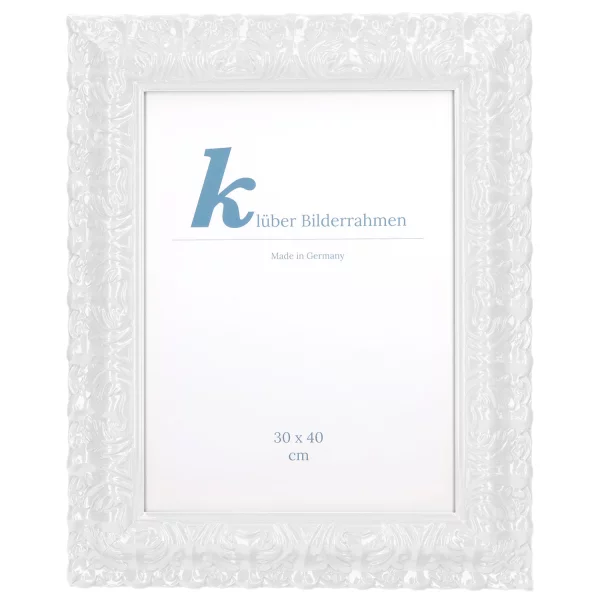 Barockrahmen Salamanca Color 50x60 cm | White (231) | Normalglas (2 mm)