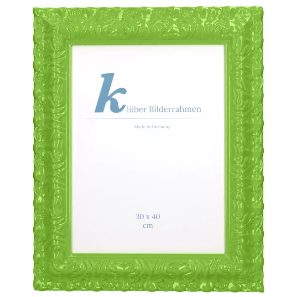 Cadre de style baroque Salamanca Color sur mesure Apple Green (153) | verre standard (2 mm)