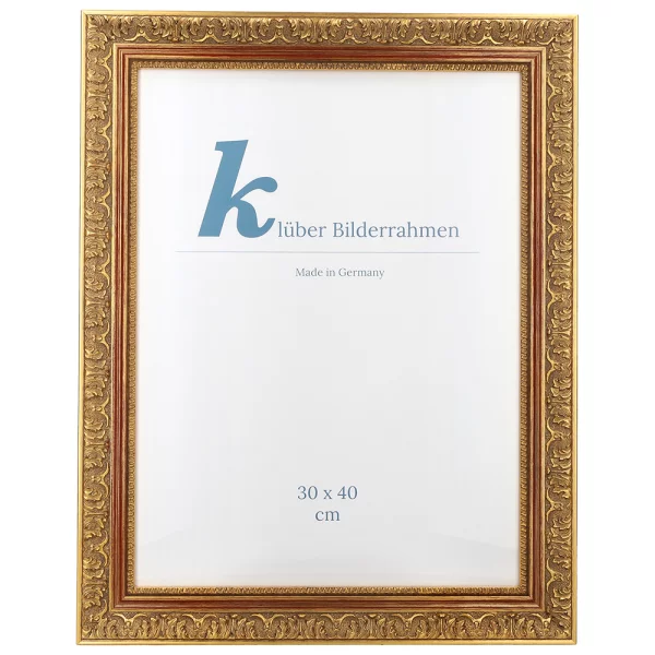Cadre de style baroque León sur mesure or | verre standard (2 mm)