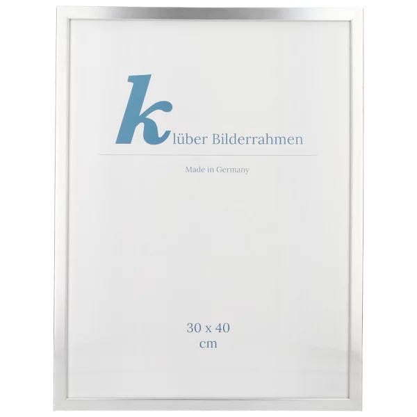 Holz-Bilderrahmen Amarante nach Maß silber | Normalglas (2 mm)