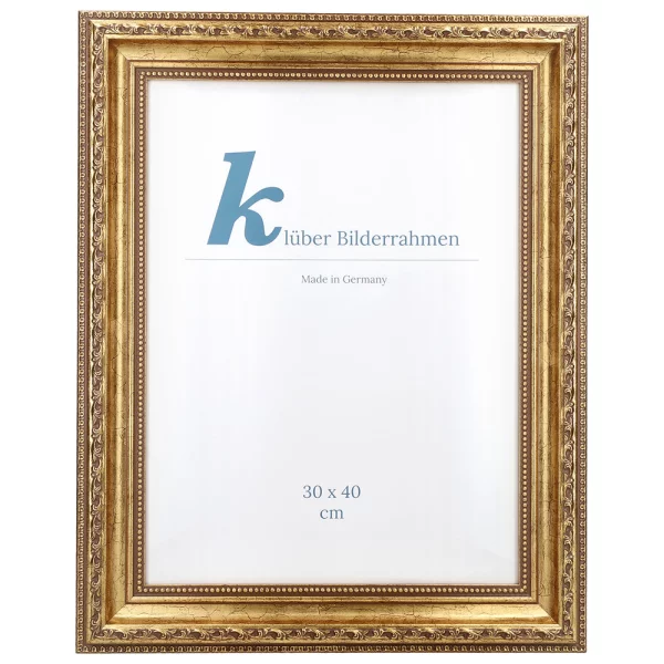 Barock-Bilderrahmen Aveiro 42x59,4 cm (A2) | gold | Normalglas (2 mm)