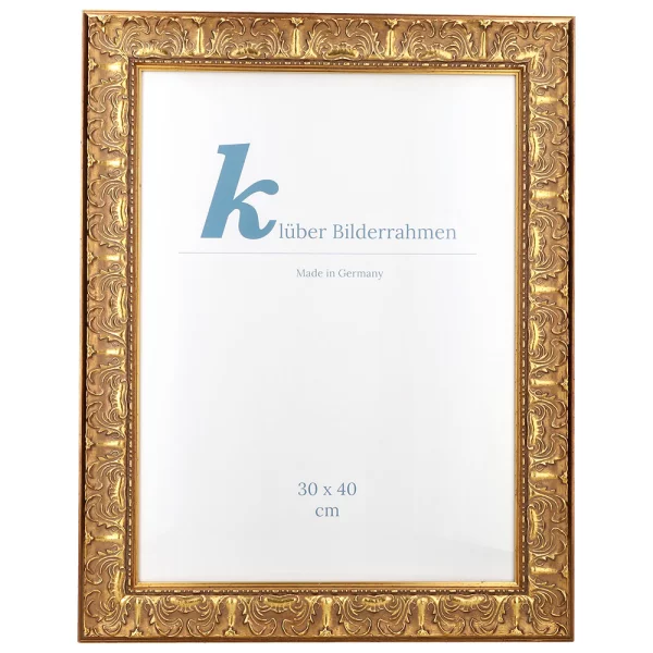 Barock-Bilderrahmen Luanco 42x59,4 cm (A2) | gold | Normalglas (2 mm)