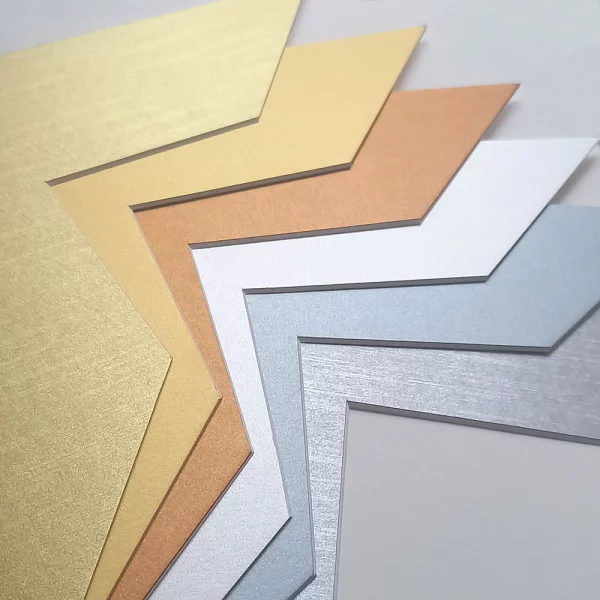 1,3 mm Passepartout in Edelmetall-Farben - Maßanfertigung Textured Gold