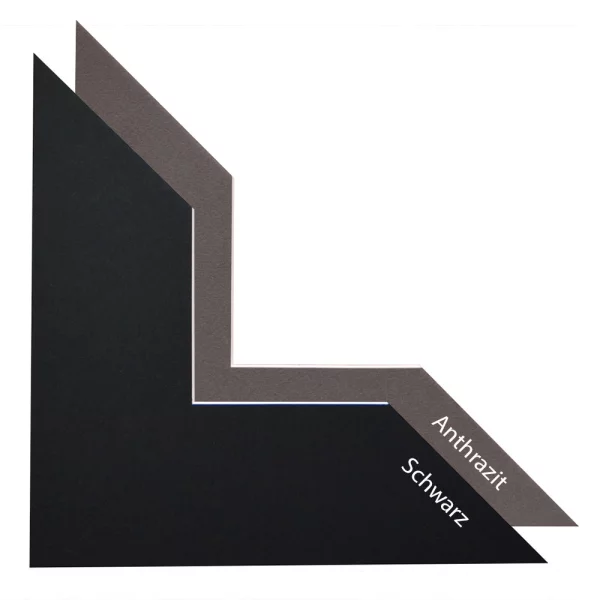 1,3 mm Passepartout - Maßanfertigung Schwarz