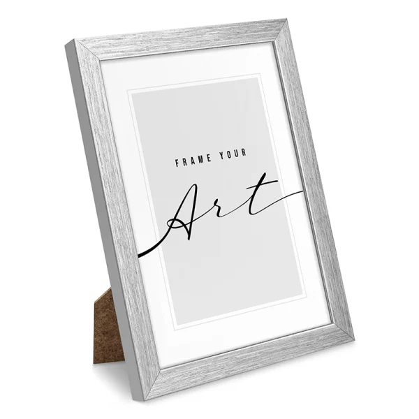 Cadre en plastique Isabella 10x15 cm | argent brossé | verre synthétique (2 mm)