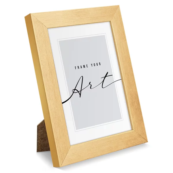 Cadre en plastique Lilia 10x15 cm | or brossé | verre synthétique (2 mm)