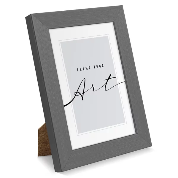 Cadre en plastique Lilia 10x15 cm | gris brossé | verre synthétique (2 mm)