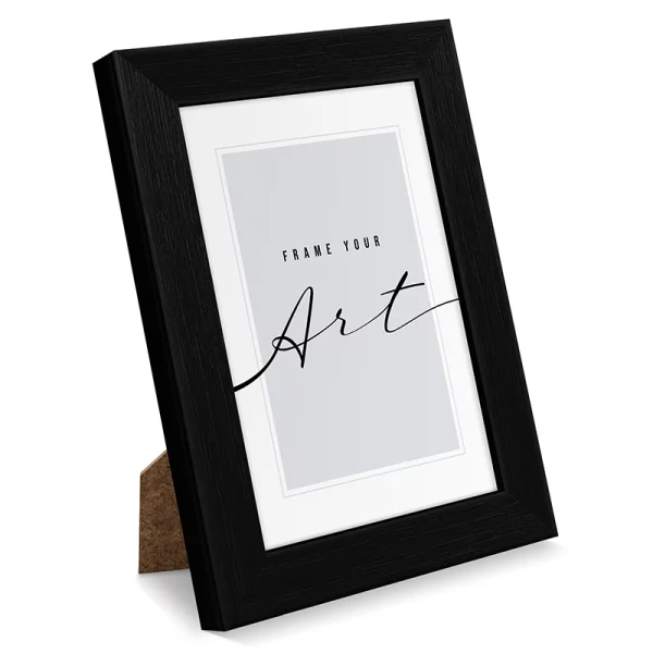 Cadre en plastique Lilia 10x15 cm | noir brossé | verre synthétique (2 mm)