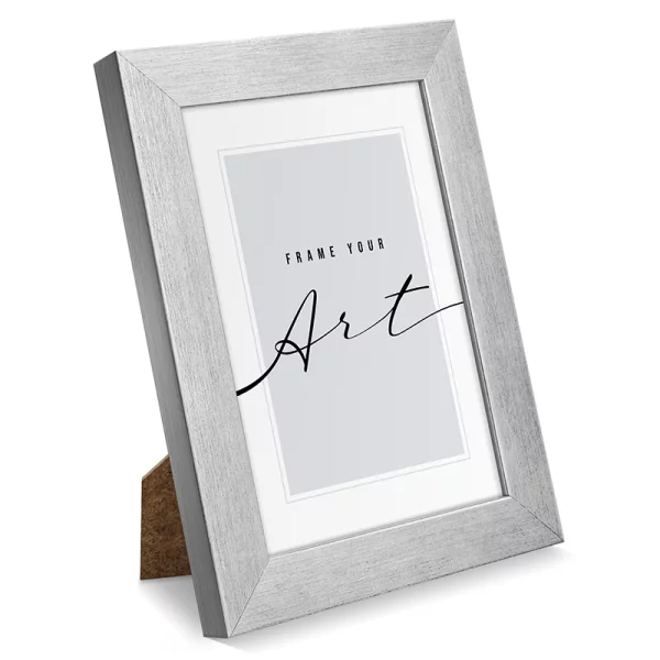 Cadre en plastique Lilia 10x15 cm | argent brossé | verre synthétique (2 mm)