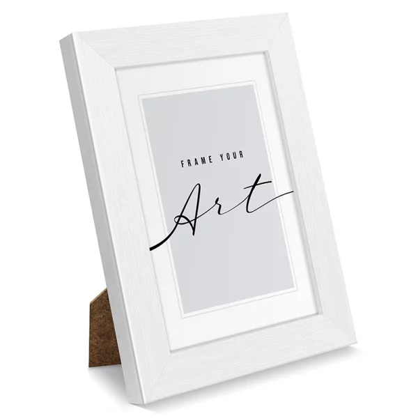 Cadre en plastique Lilia 10x15 cm | blanc brossé | verre synthétique (2 mm)