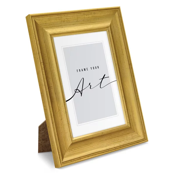 Kunststoff Bilderrahmen Silvia 18x24 cm | Antikgold | Kunstglas (2 mm)