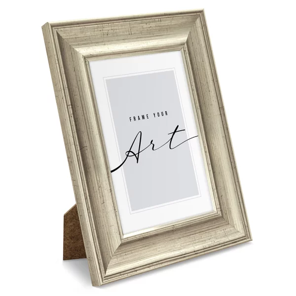 Kunststoff Bilderrahmen Silvia 18x24 cm | Antiksilber | Kunstglas (2 mm)