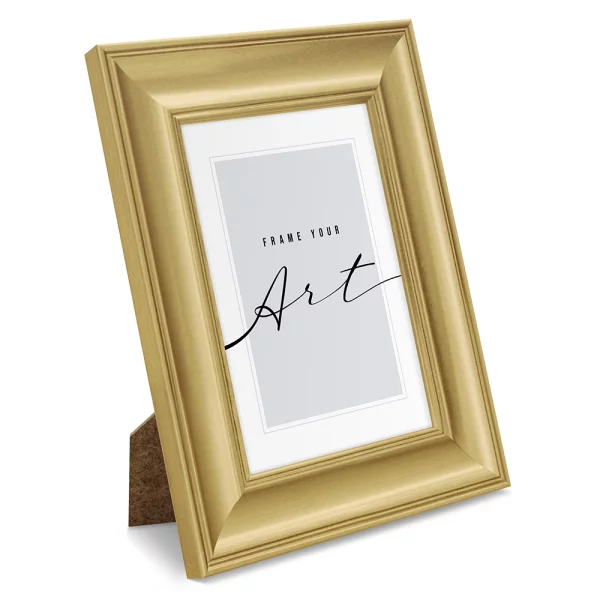 Kunststoff Bilderrahmen Silvia 18x24 cm | Gold | Kunstglas (2 mm)