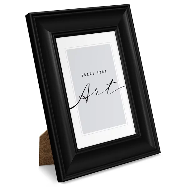 Cadre en plastique Silvia 10x15 cm | noir mat | verre synthétique (2 mm)