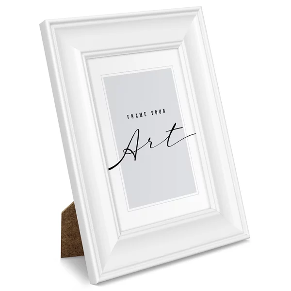 Cadre en plastique Silvia 10x15 cm | blanc mat | verre synthétique (2 mm)