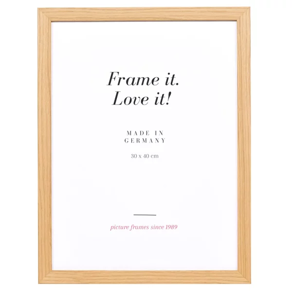 Cadre en bois Banize sur mesure chêne | verre standard (2 mm)