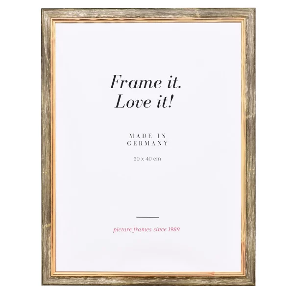 Cadre en bois Nancy sur mesure brun | verre standard (2 mm)