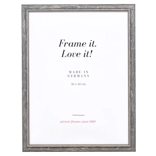 Cadre en bois Nancy sur mesure noir | verre standard (2 mm)