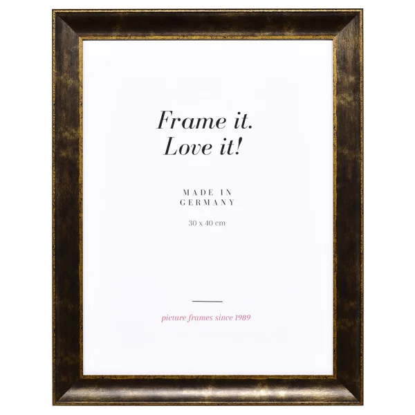Cadre de style baroque Poher sur mesure noir | verre standard (2 mm)