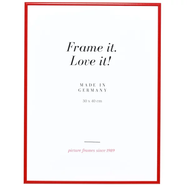 Cadre en aluminium Quadro 70x100 cm | rouge RAL 3002 | verre synthétique antireflet UV 99 (2 mm)