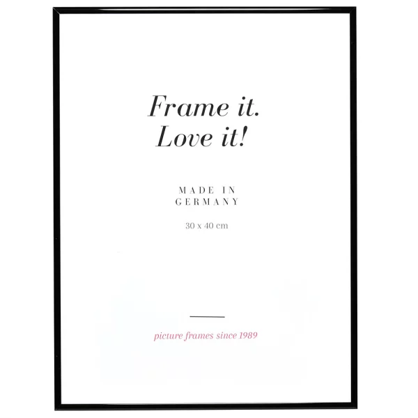 Cadre en aluminium Quadro 18x24 cm | noir brillant | verre standard (2 mm)
