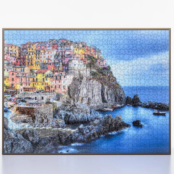 Cadre pour puzzles en aluminium pour 3000 pièces 80x121 cm | bronze mat | verre synthétique (1,5 mm)