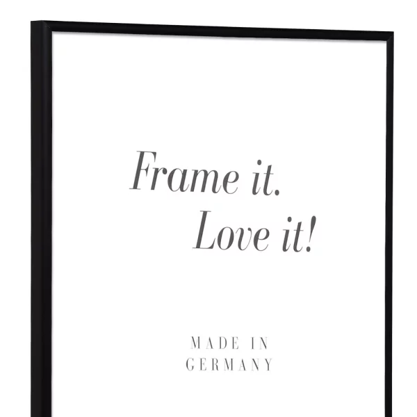 Klassifizierter Standard A1 Brandschutzrahmen Econ rund 25x70 cm | schwarz matt | Normalglas (2 mm)