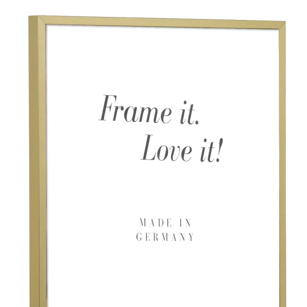 Klassifizierter Standard A1 Brandschutzrahmen Econ eckig 25x70 cm | Gold | Normalglas (2 mm)