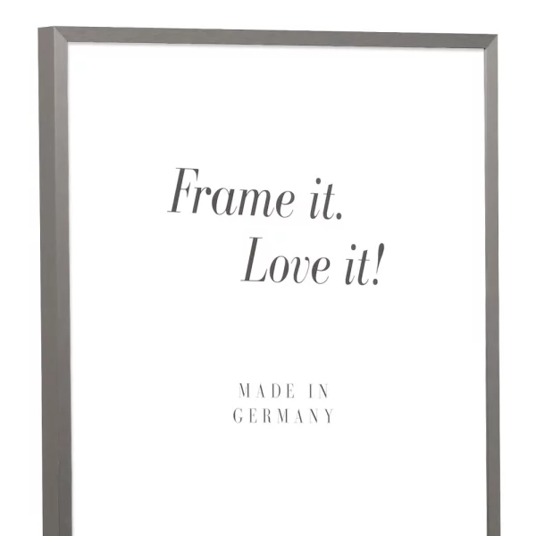 Klassifizierter Standard A1 Brandschutzrahmen Econ eckig 25x70 cm | Grau gebürstet | Normalglas (2 mm)