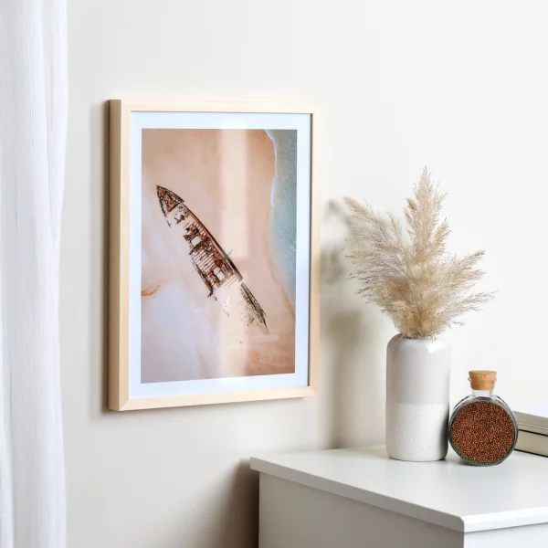 Cadre en bois de tilleul sur mesure naturel | verre standard (2 mm)