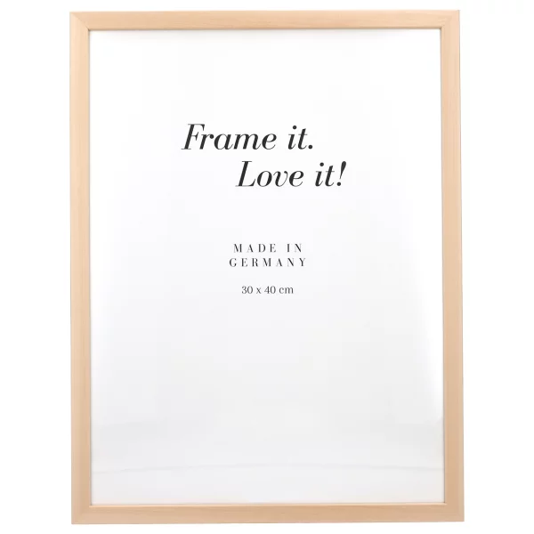 Lindenholz-Bilderrahmen Cube Maßanfertigung natur | Normalglas (2 mm)